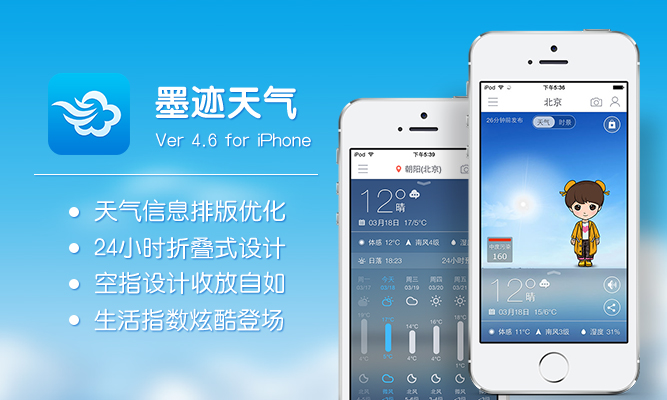 墨跡天氣 iPhone 4.6 版正式發(fā)布！